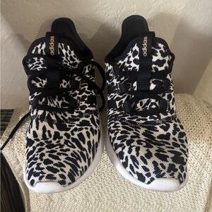 Adidas Cliudfoam Black and White Patterned Sneakers